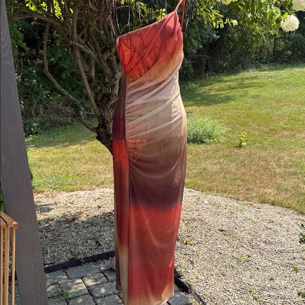 Pull & bear one shoulder ombre maxi dress - Picture 3 of 6
